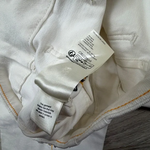 Maeve Anthropologie The Colette Wide Leg Pants White Fishing Fly Embroidered 29 - Picture 10 of 10